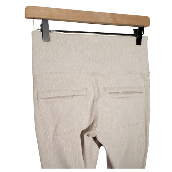 Athleta Delancey Moto Leggings Beige Textured Pockets Size Small - Picture 4 of 6